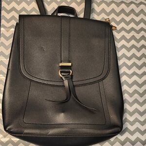 Elegant Black Leather Backpack